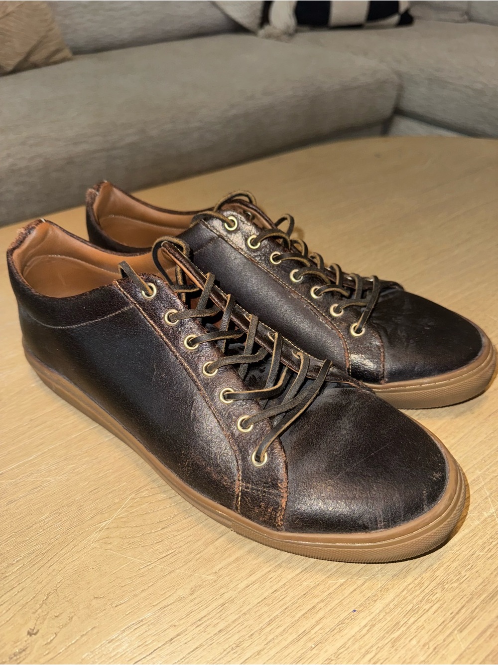 Thursday Boot Company Men's Dark Brown Leather Low-Top Sneakers